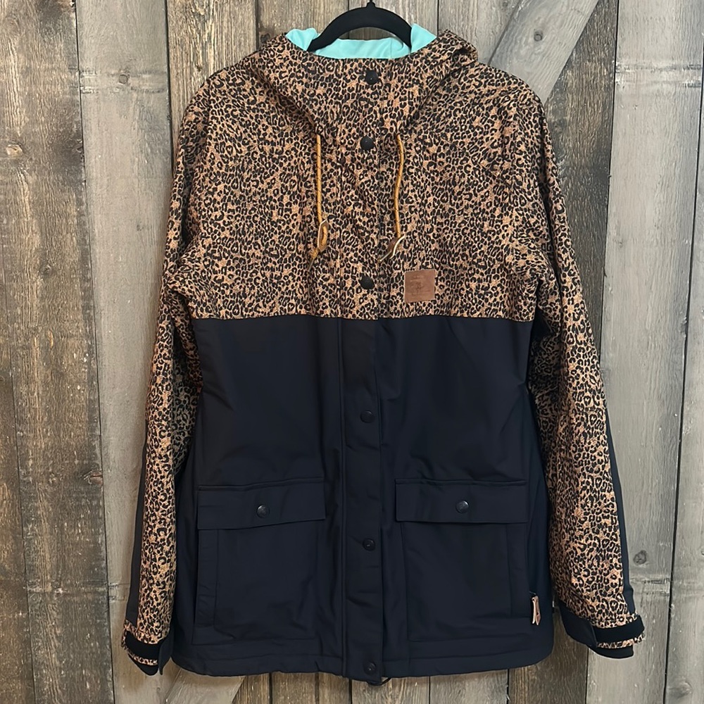 DC Cruiser Black & Leopard Print Snow Jacket Size XL